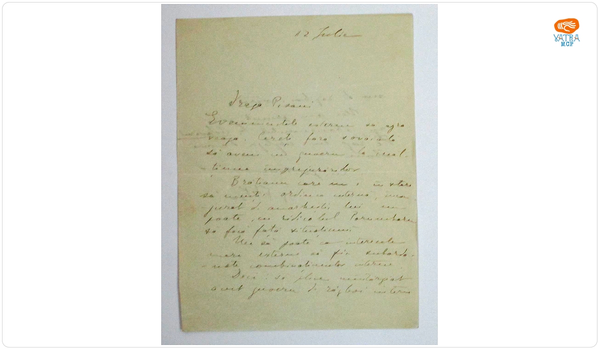 Scrisoare trimisă de Nicolae Filipescu