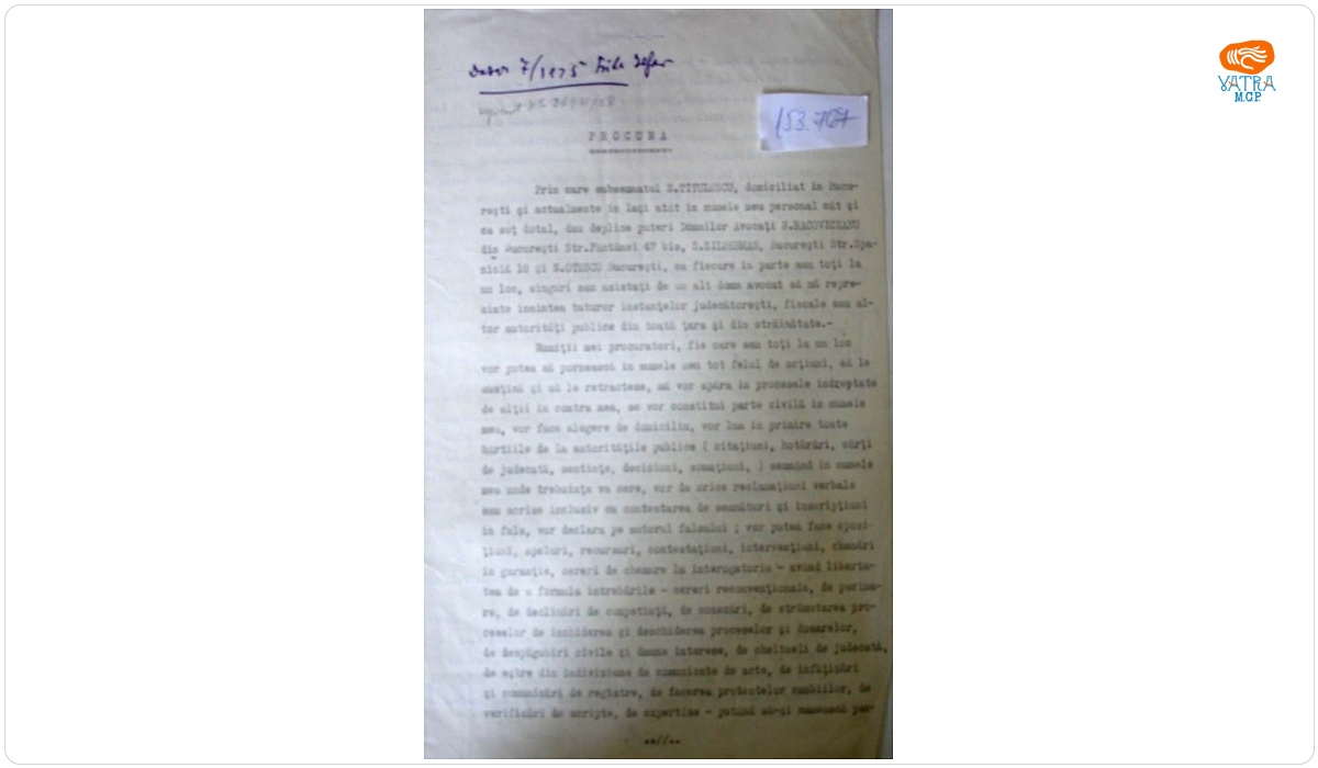 Procură - N. Titulescu