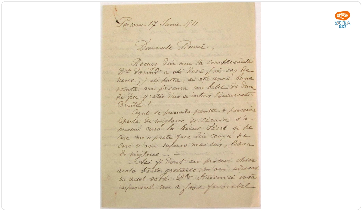Scrisoare trimisă de Maria N. Filipescu