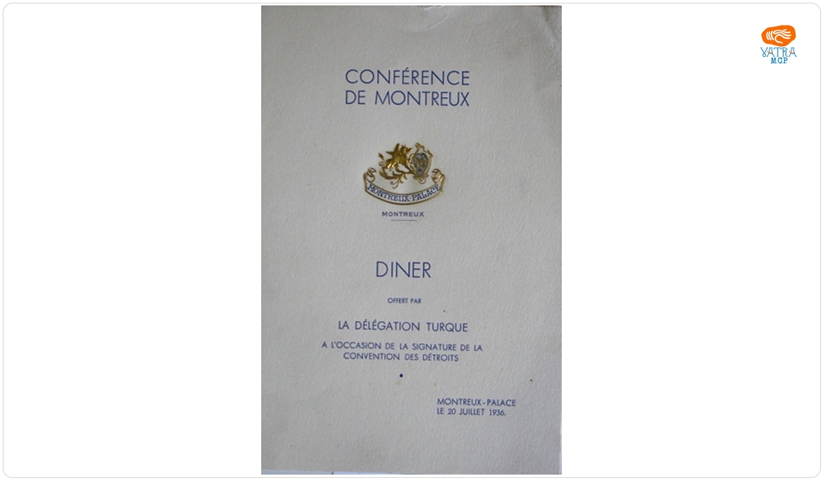 Listă-meniu la dineul Conferinței de la Montreux
