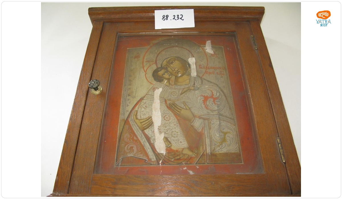 Icoană pe lemn "Maica Domnului cu Pruncul Iisus"