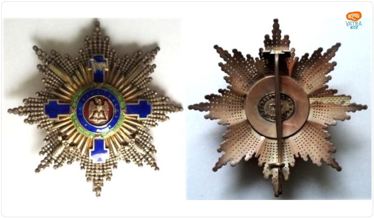 Placa de Mare Cruce a Ordinului românesc „Steaua României” model militar, de război