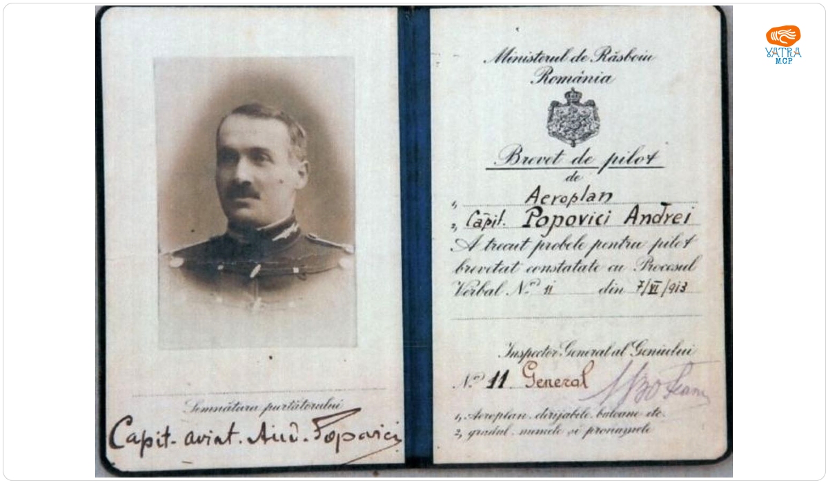 Brevet de pilot Andrei Popovici