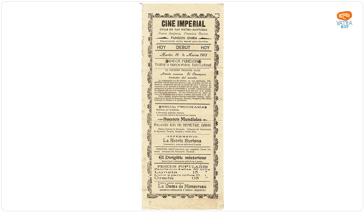 Program al cinematografului ”Cine Imperial” din San Juan, Puerto Rico