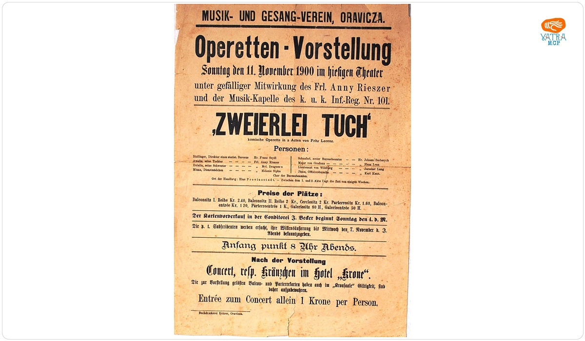 Afiș al operetei „Zweierlei Tuch”