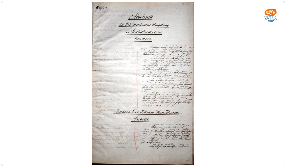 Societatea germană anonimă pe acțiuni — Ethnigraphisch-topographische Beschreibung des Forst Domamen Ant Orawitza (Descrierea etnografică-topografică a Domeniilor Oravița din Banat)