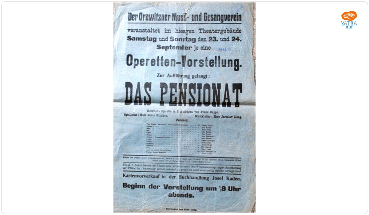 Afiș al operetei „Das Pensionat” de Franz Suppe