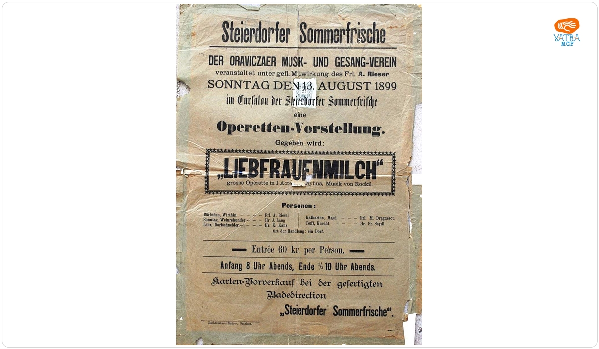 Afiș al spectacolului de operetă „Lieberfrauenmilch”