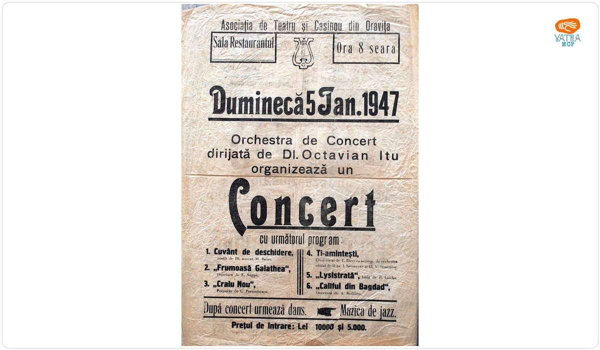 Afiș pentru concertul dirijat de Octavian Itu
