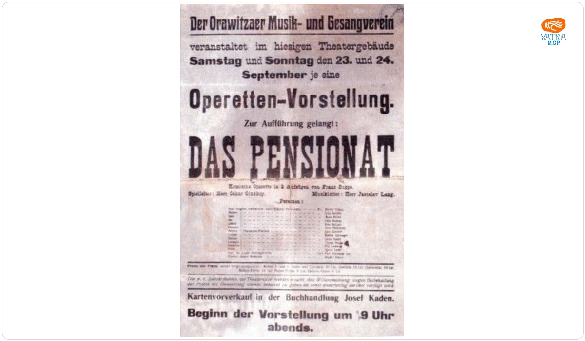 Tipografia Iosef Kaden — Afiș pentru opereta „Das Pensionat”