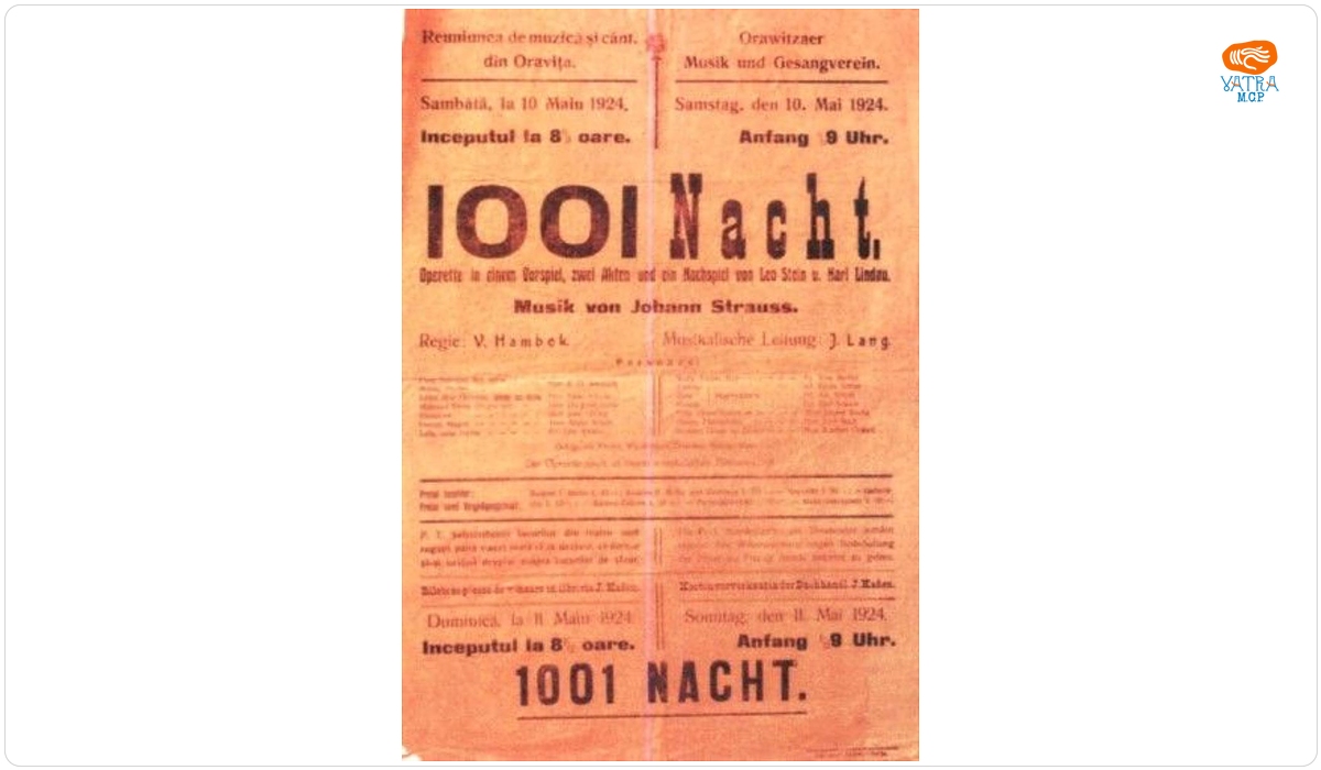 Afiș de operetă pentru piesa „1001 nopți”