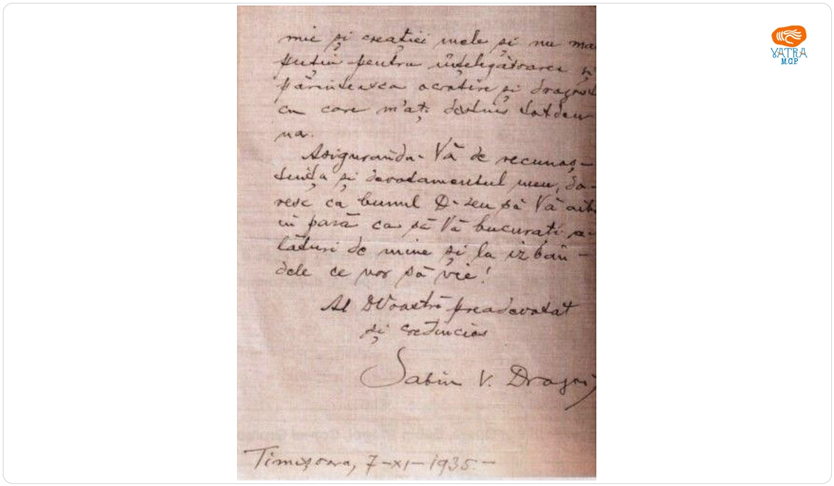 Sabin Drăgoi către Cornel Grofșorean