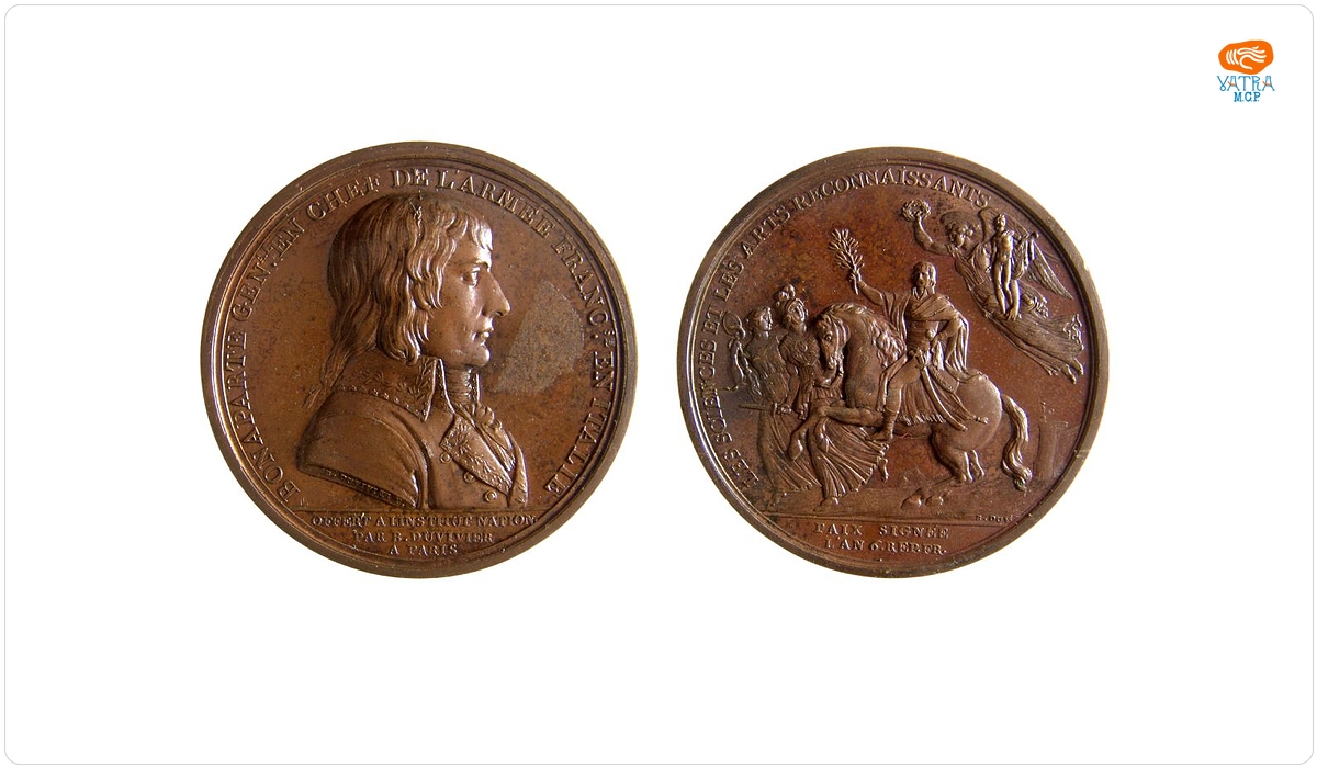 Medalie dedicată lui Napoleon Bonaparte de către Institutul Național și semnării păcii de la Campoformio