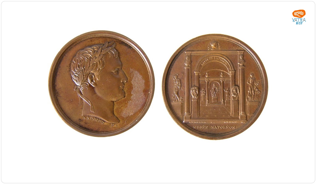 Medalie dedicată Muzeului Napoleon, sala Apollo