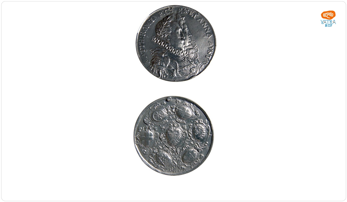 Medalie dedicată lui Mathia II și Anei de Austria ca suverani ai Imperiului Romano-German