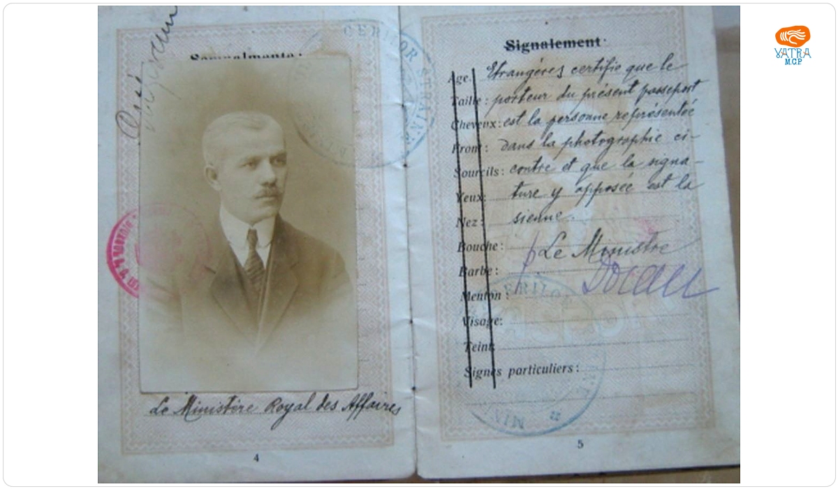 Pașaport diplomatic a lui Alex. Lapedatu, consilier referent pe lângă Legația Regală a României la Paris, 1918-1920