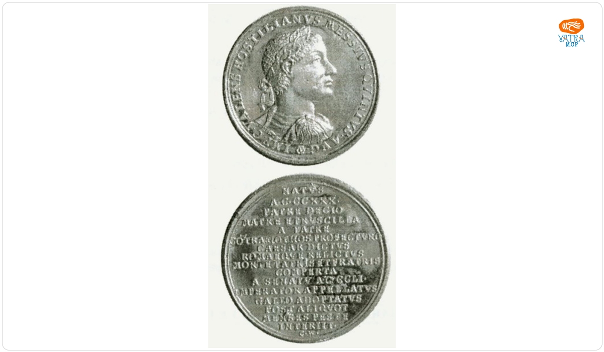 Medalie dedicată împăratului Hostilianus
