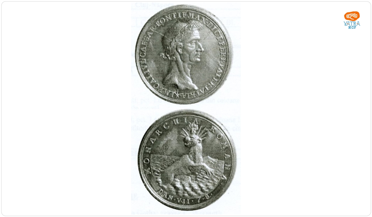 Medalie dedicată lui Iulius Caesar