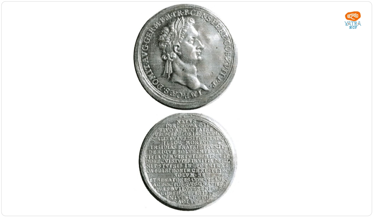 Medalie dedicată împăratului Domitian