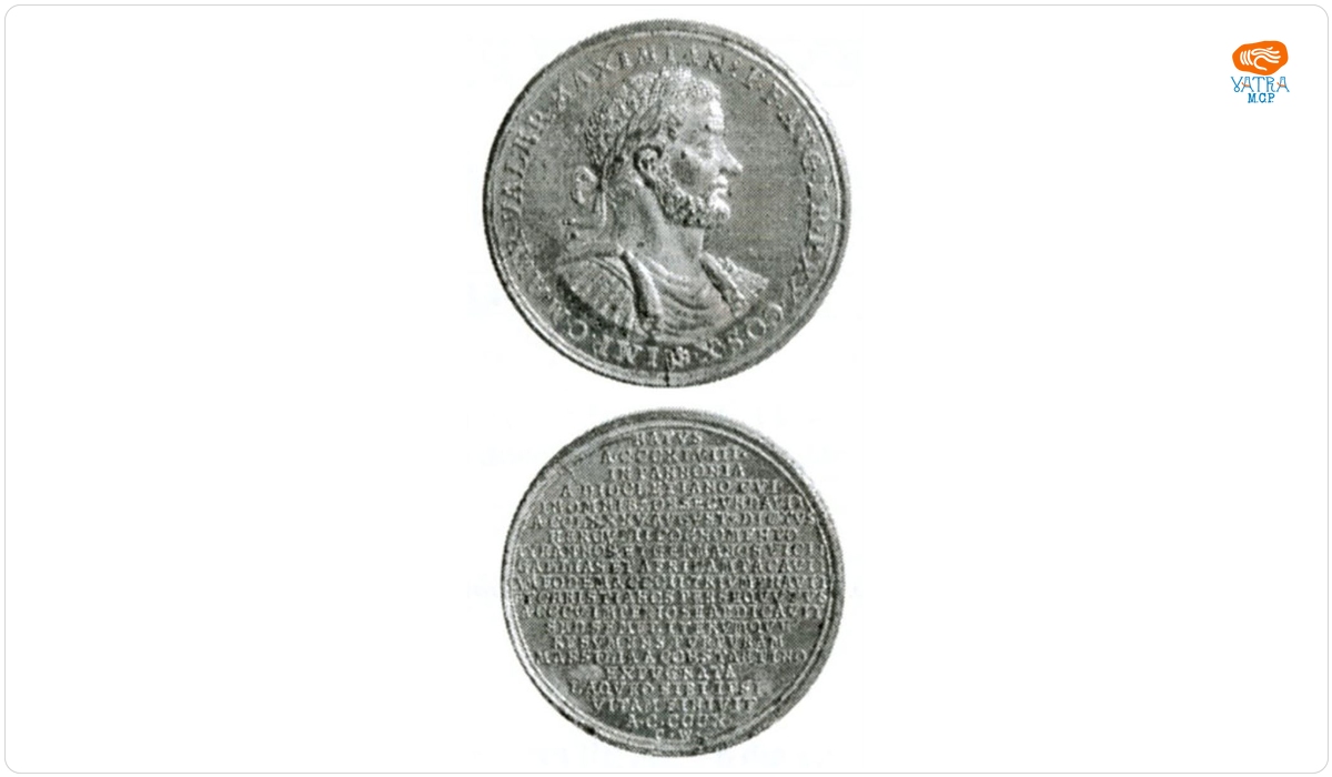 Medalie dedicată împăratului Maximianus