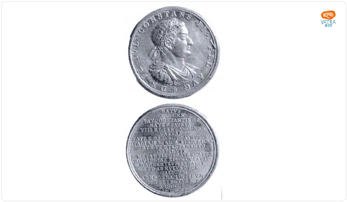 Medalie dedicată împăratului Constans
