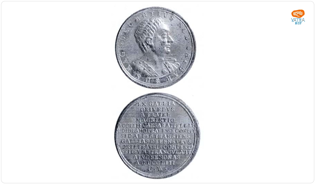 Medalie dedicată împăratului Decentius