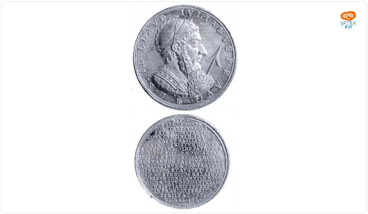 Medalie dedicată împăratului Claudius Iulianus