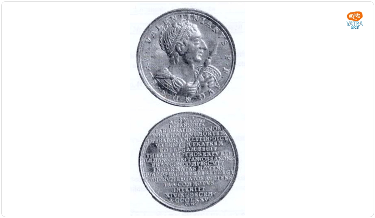 Medalie dedicată împăratului Valentinian I