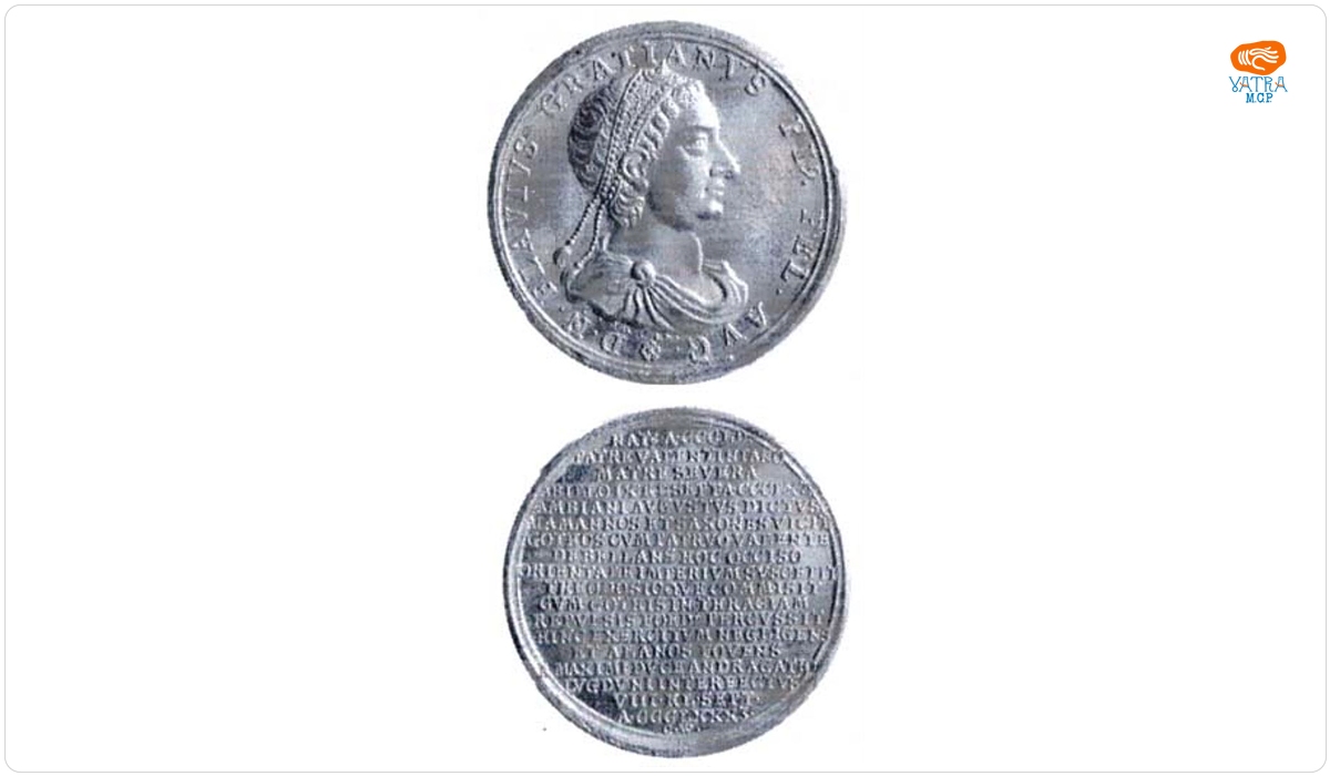 Medalie dedicată împăratului Gratianus