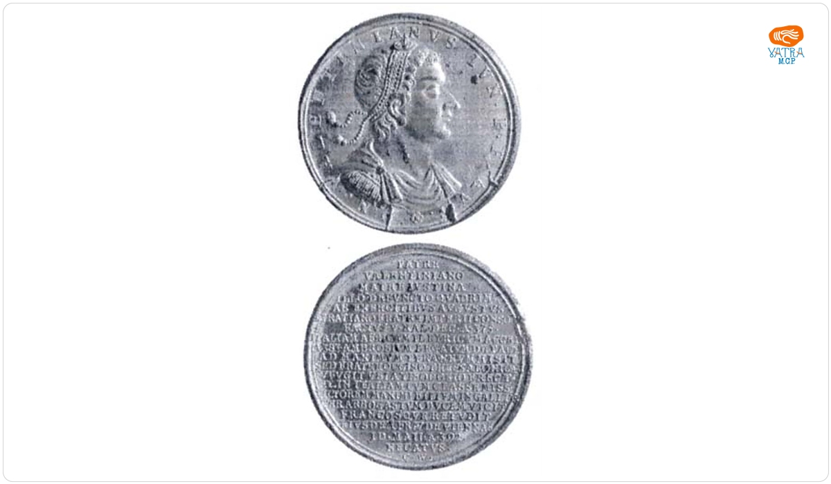 Medalie dedicată împăratului Valentinian II