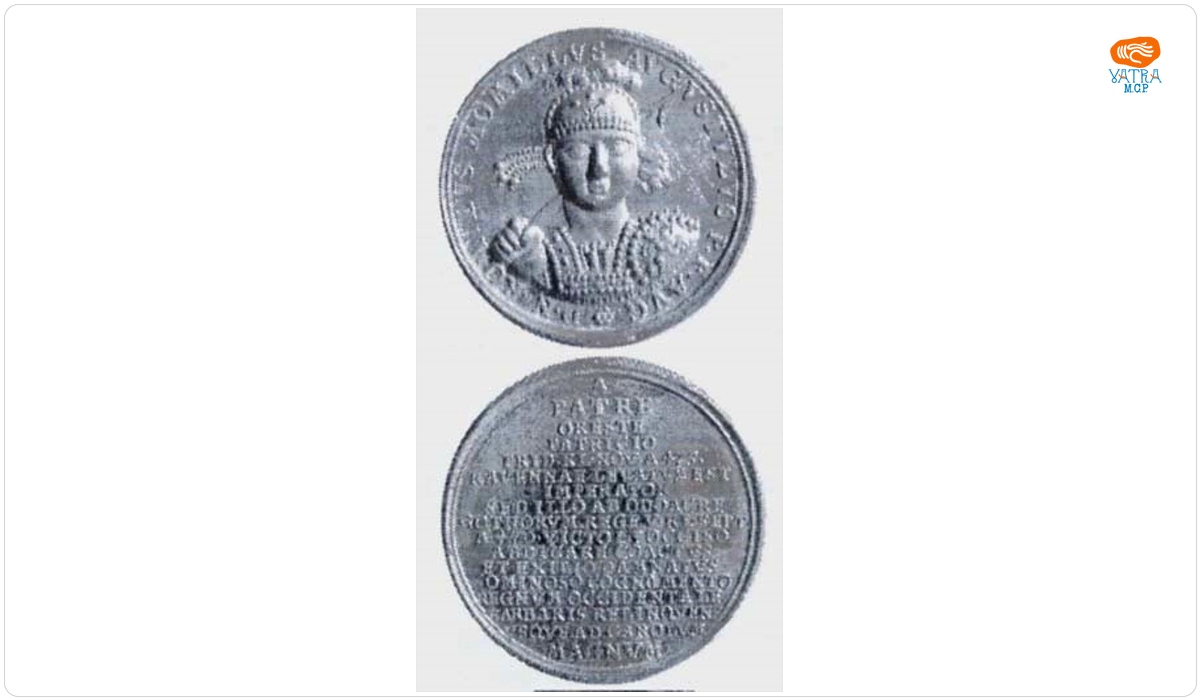 Medalie dedicată împăratului Romulus Augustus