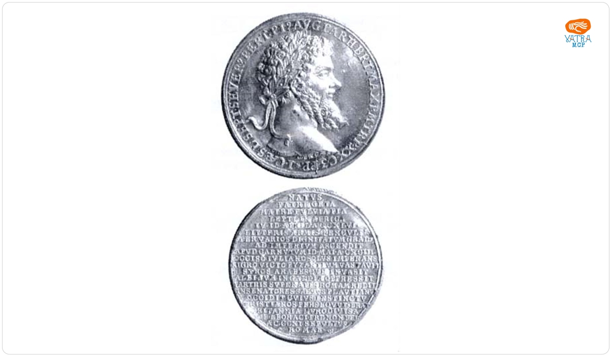 Medalie dedicată împăratului Septimius Severus