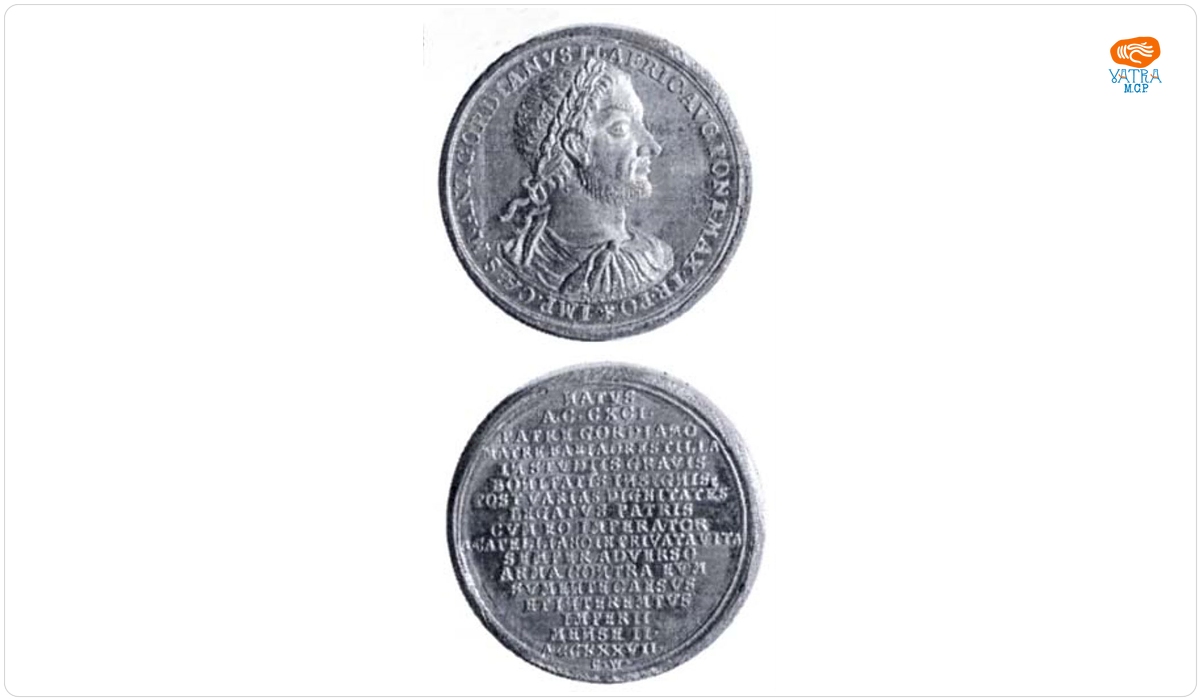 Medalie dedicată împăratului Gordianus II