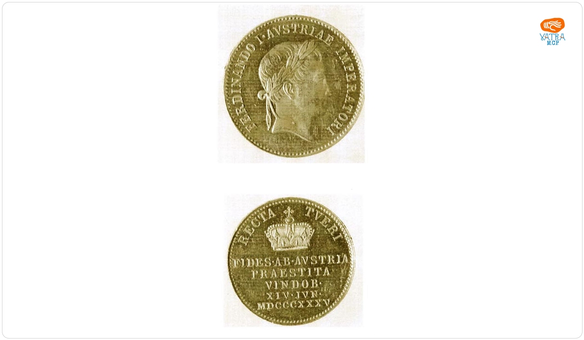 Medalie (jeton) dedicată prestării omagiului de către orașul Viena lui Ferdinand al V-lea