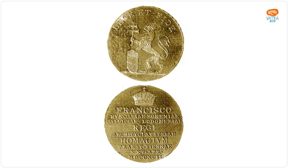 Medalie (jeton) dedicată depunerii jurământului de fidelitate a Austriei față de Francisc I