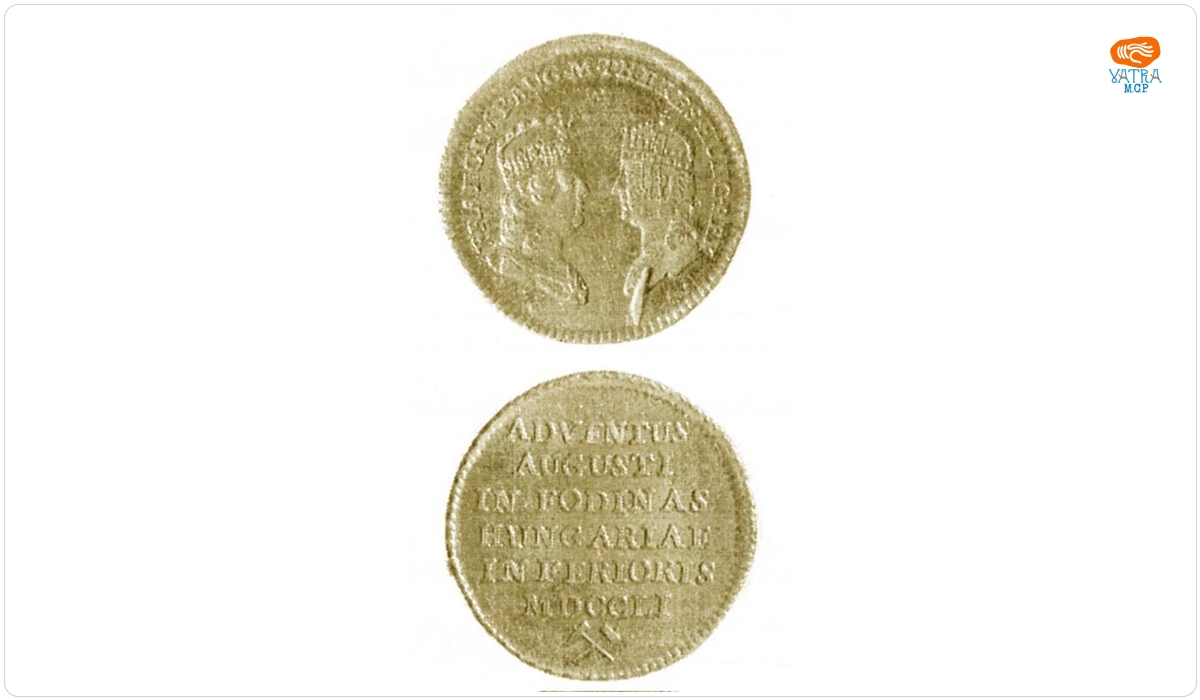 Medalie (jeton) dedicată vizitei lui Francisc I și Maria Teresia la minele din Ungaria