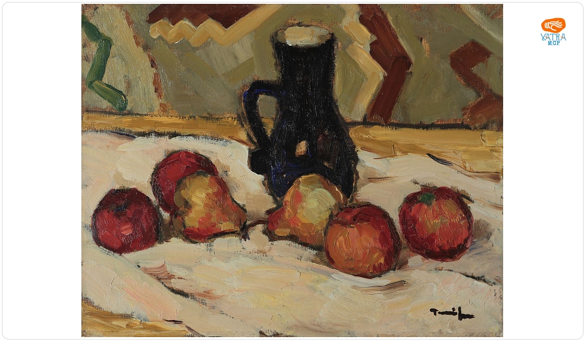 Nicolae Tonitza — Natură moartă (Ulcică cu mere și pere)