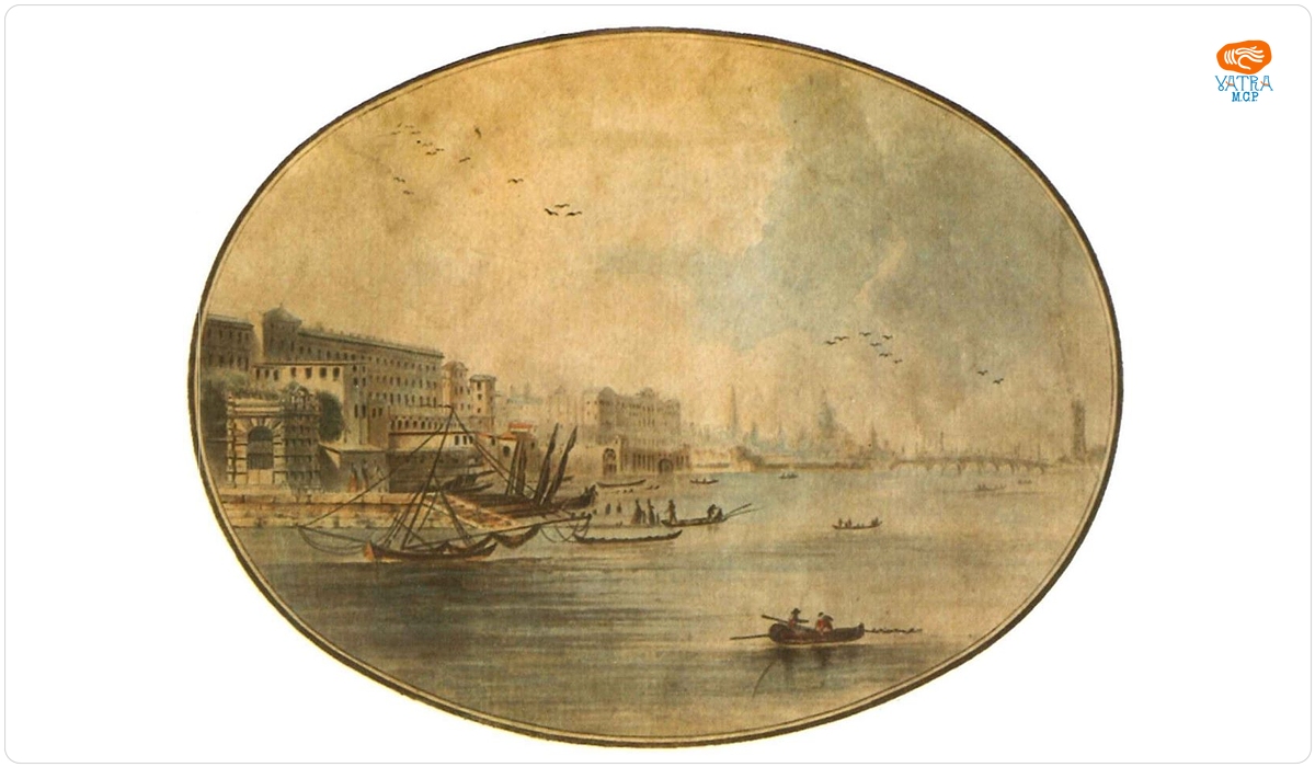 Vedere de la Adelphy cu Casa Somerset și Podul Blackfriars