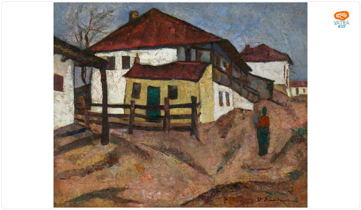 Ștefan Dimitrescu — Peisaj (Case gospodărești)
