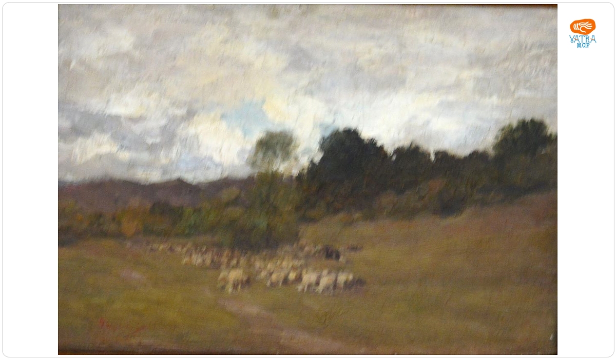 Nicolae Grigorescu — Ciobănaș cu oi în peisaj