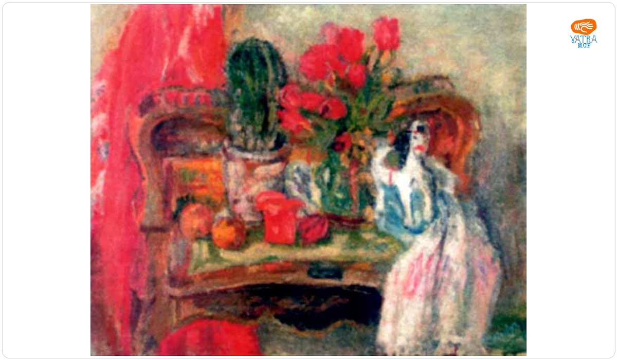 Lucian Grigorescu — Interior (Natură statică cu figurină și joben galben)