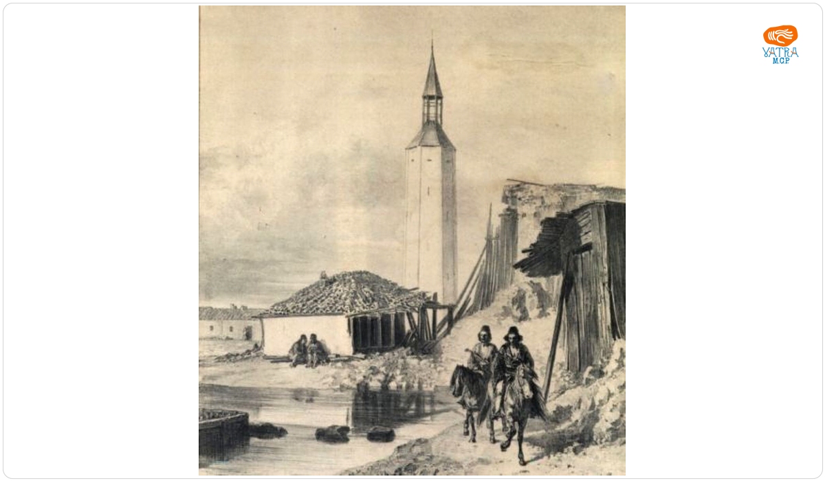 Tour de l'horologe. Batie pendant l'ocupation turque. Giurgievo (Valachie)