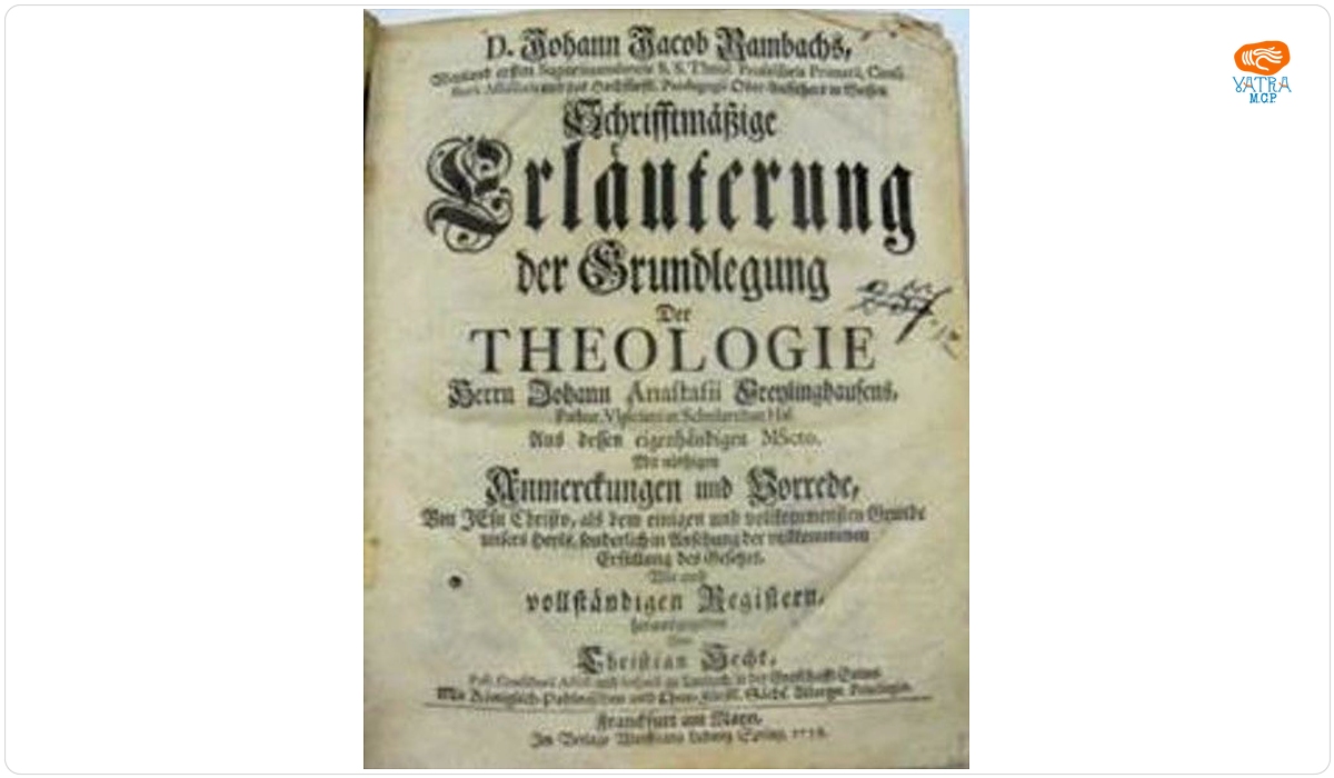 D. Johann Jacob Rambachs Weyland ersten Superintendentis S.S.Teol.Professoris Primarii...