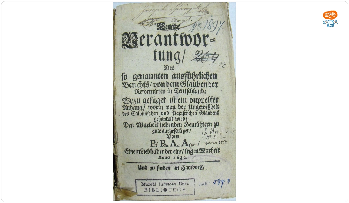 Kurtze Verantwortung Des so genanten ausführlichen Berichtz von dem Glauben der Reformirten in Teutschland