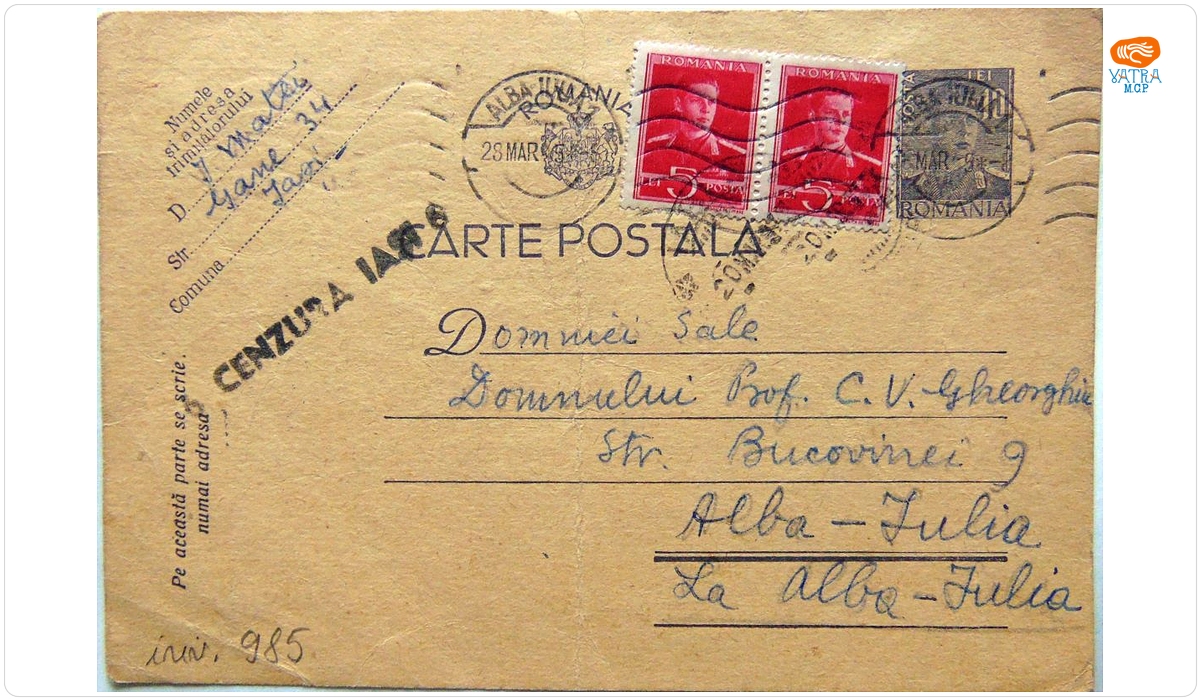 Ilie Matei către profesorul C.V. Gheorghiu