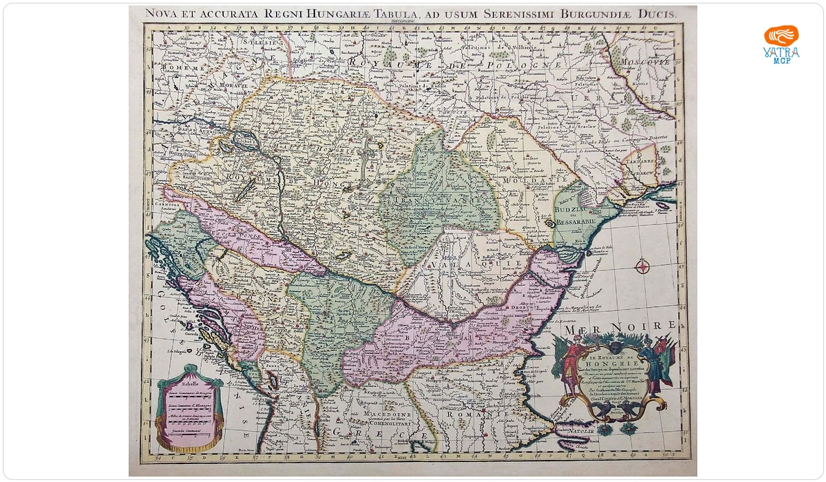 Guillaume DeIisle, Ungaria, Paris, 1703 (ed. Johannes Covens și Cornelis Mortier, Amsterdam, c. 1740).