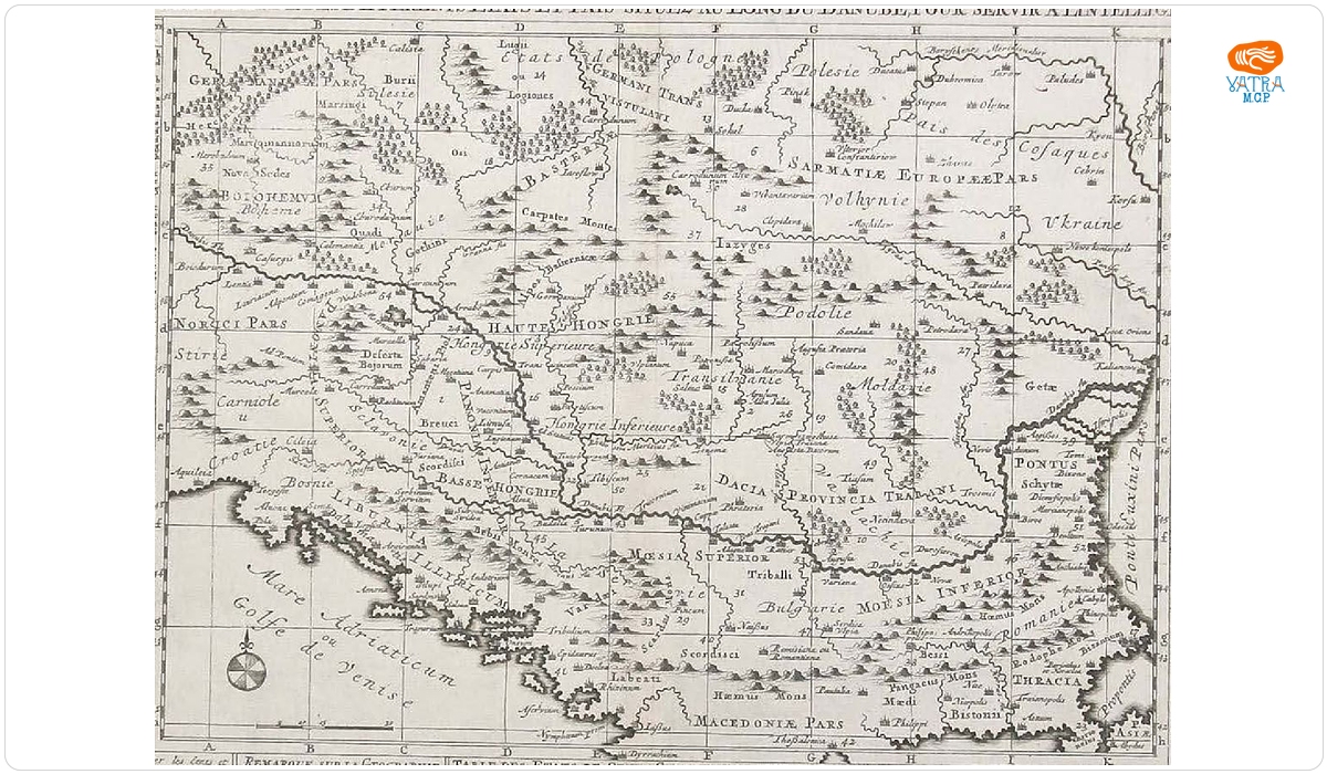 Henri Châtelain, Europa central-estică în antichitate și în epoca modernă, Amsterdam, 1708 (ed.: Zacharia Châtelain și François L'Honoré, Amsterdam, 1708; 1732).