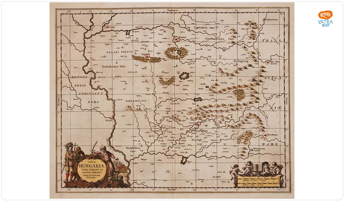 Johannes Janssonius, Nordul Banatului și sudul Crișanei, Amsterdam, 1645 (ed. Moses Pitt și William Nicholson, Oxford, 1683).
