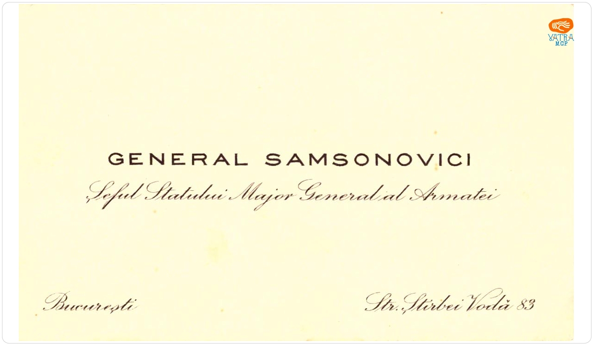 Carte de vizită a lui Nicolae Samsonovici
