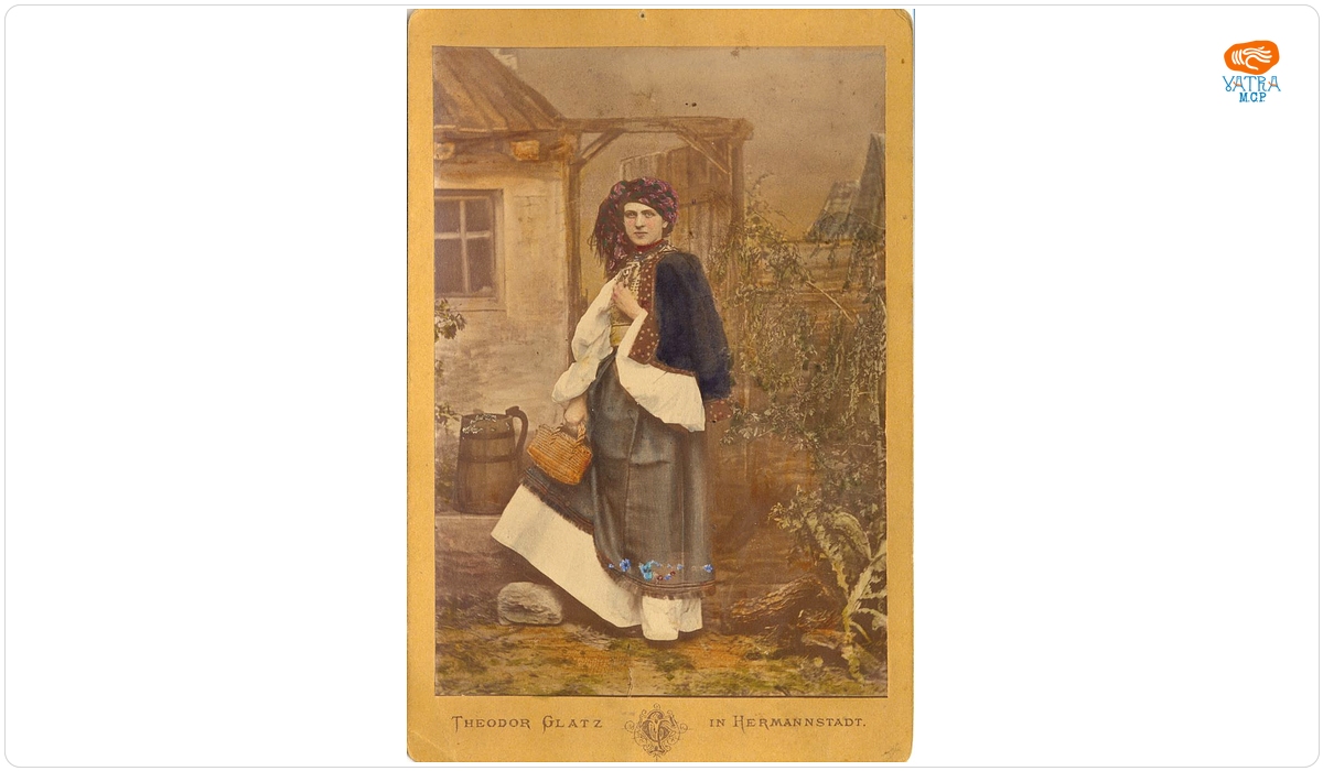 Theodor Glatz — Femeie în costum popular românesc de sărbătoare